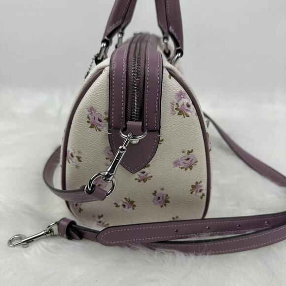 Coach Rowan Satchel Bag Crossbody With Floral Print CAL58 Chalk Multi NWT - Picture 4 of 10